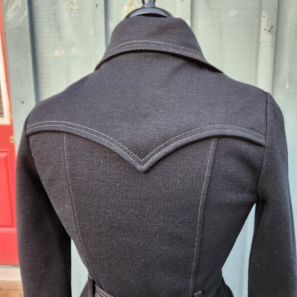 Lee Parker Navy Belted Jacket Size Small Vintage Circa 1970s to 1980s - Picture 4 of 4